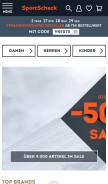 How sportscheck.com looks like on a mobile device such as an iPhone.