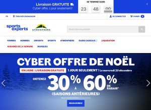 How sportsexperts.ca looks like on a tablet such as an iPad.