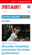 How sportsinjurybulletin.com looks like on a mobile device such as an iPhone.