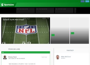 How sportsline.com looks like on a tablet such as an iPad.