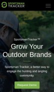 How sportsmantracker.com looks like on a mobile device such as an iPhone.