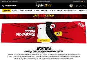 How sportspar.de looks like on a tablet such as an iPad.