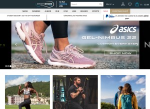 How sportsshoes.com looks like on a tablet such as an iPad.