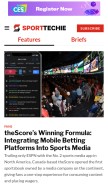 How sporttechie.com looks like on a mobile device such as an iPhone.