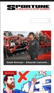 How sportune.fr looks like on a mobile device such as an iPhone.