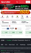 How sportybet.com looks like on a mobile device such as an iPhone.