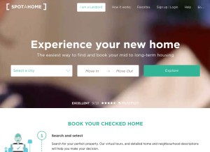 How spotahome.com looks like on a tablet such as an iPad.
