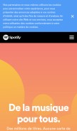 How spotify.com looks like on a mobile device such as an iPhone.