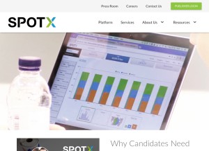 How spotx.tv looks like on a tablet such as an iPad.