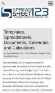 How spreadsheet123.com looks like on a mobile device such as an iPhone.