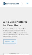 How spreadsheetweb.com looks like on a mobile device such as an iPhone.