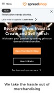 How spreadshop.com looks like on a mobile device such as an iPhone.