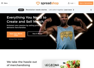 How spreadshop.com looks like on a tablet such as an iPad.