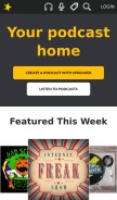 How spreaker.com looks like on a mobile device such as an iPhone.