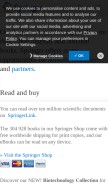 How springer.com looks like on a mobile device such as an iPhone.