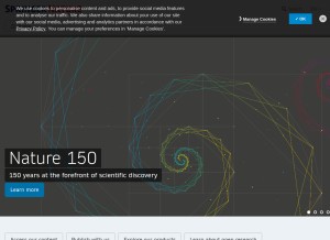 How springernature.com looks like on a tablet such as an iPad.