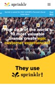 How sprinklr.com looks like on a mobile device such as an iPhone.