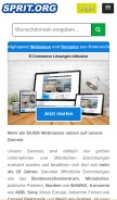 How sprit.org looks like on a mobile device such as an iPhone.
