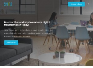 How spritle.com looks like on a tablet such as an iPad.