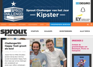 How sprout.nl looks like on a tablet such as an iPad.