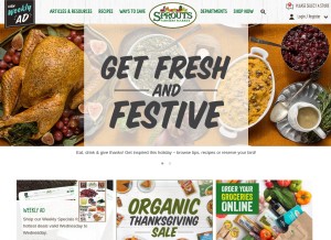 How sprouts.com looks like on a tablet such as an iPad.