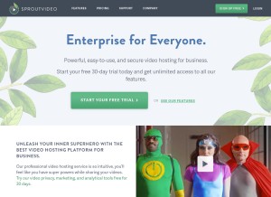 How sproutvideo.com looks like on a tablet such as an iPad.