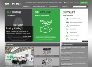 How spxflow.com looks like on a tablet such as an iPad.