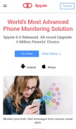How spyzie.com looks like on a mobile device such as an iPhone.