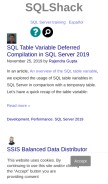 How sqlshack.com looks like on a mobile device such as an iPhone.