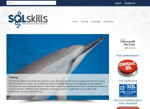 How sqlskills.com looks like on a tablet such as an iPad.