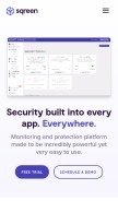 How sqreen.io looks like on a mobile device such as an iPhone.