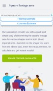 How squarefootagearea.com looks like on a mobile device such as an iPhone.
