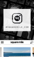 How squaremile.com looks like on a mobile device such as an iPhone.