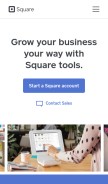 How squareup.com looks like on a mobile device such as an iPhone.