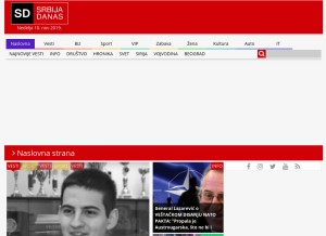 How srbijadanas.com looks like on a tablet such as an iPad.