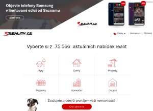 How sreality.cz looks like on a tablet such as an iPad.