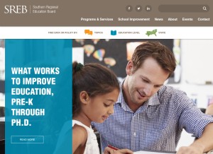 How sreb.org looks like on a tablet such as an iPad.