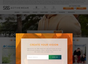 How ssactivewear.com looks like on a tablet such as an iPad.