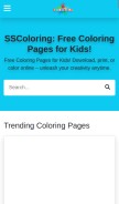 How sscoloring.com looks like on a mobile device such as an iPhone.