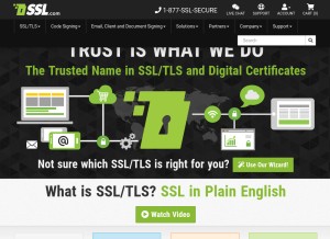 How ssl.com looks like on a tablet such as an iPad.