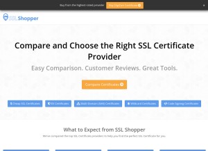 How sslshopper.com looks like on a tablet such as an iPad.