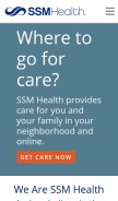 How ssmhealth.com looks like on a mobile device such as an iPhone.