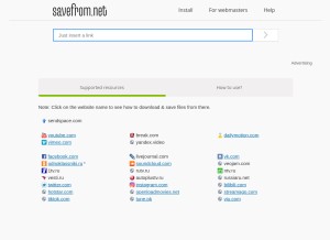 How ssyoutube.com looks like on a tablet such as an iPad.