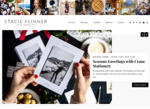 How stacieflinner.com looks like on a tablet such as an iPad.