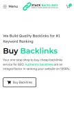 How stackbacklinks.com looks like on a mobile device such as an iPhone.