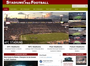 How stadiumsofprofootball.com looks like on a tablet such as an iPad.