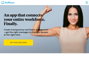 How staffbase.com looks like on a tablet such as an iPad.