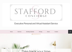 How staffordconcierge.com looks like on a tablet such as an iPad.