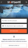 How staffsante.fr looks like on a mobile device such as an iPhone.