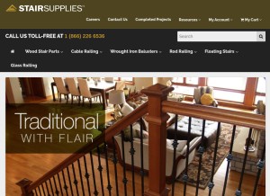 How stairsupplies.com looks like on a tablet such as an iPad.